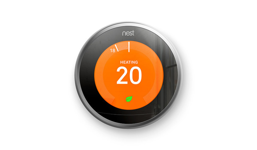Google Nest Thermostat on a wall